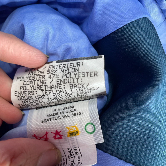 Vintage Roffe Ski Jacket Belted Athena Size 10 Ladies Made in USA Teal - Picture 6 of 11